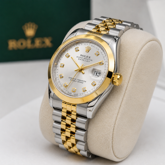 Rolex Oyster Perpetual Datejust Two-Tone Diamond Dial Watch