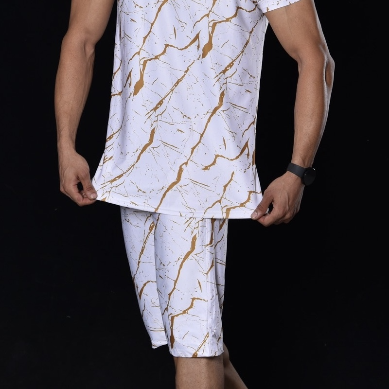 Marble Print Half Track Suit