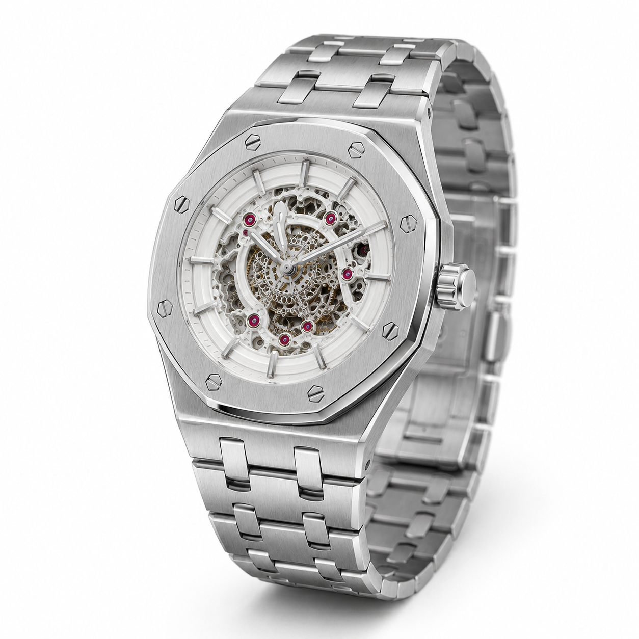 Wearik Skeleton Automatic Watch – Silver Edition