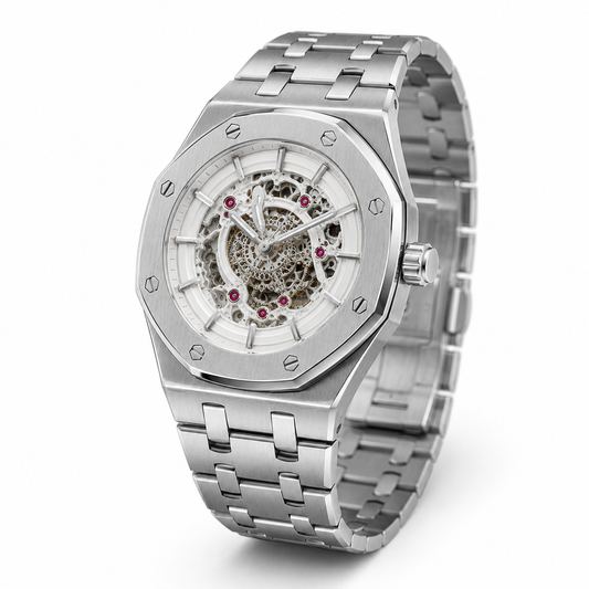Wearik Skeleton Automatic Watch – Silver Edition