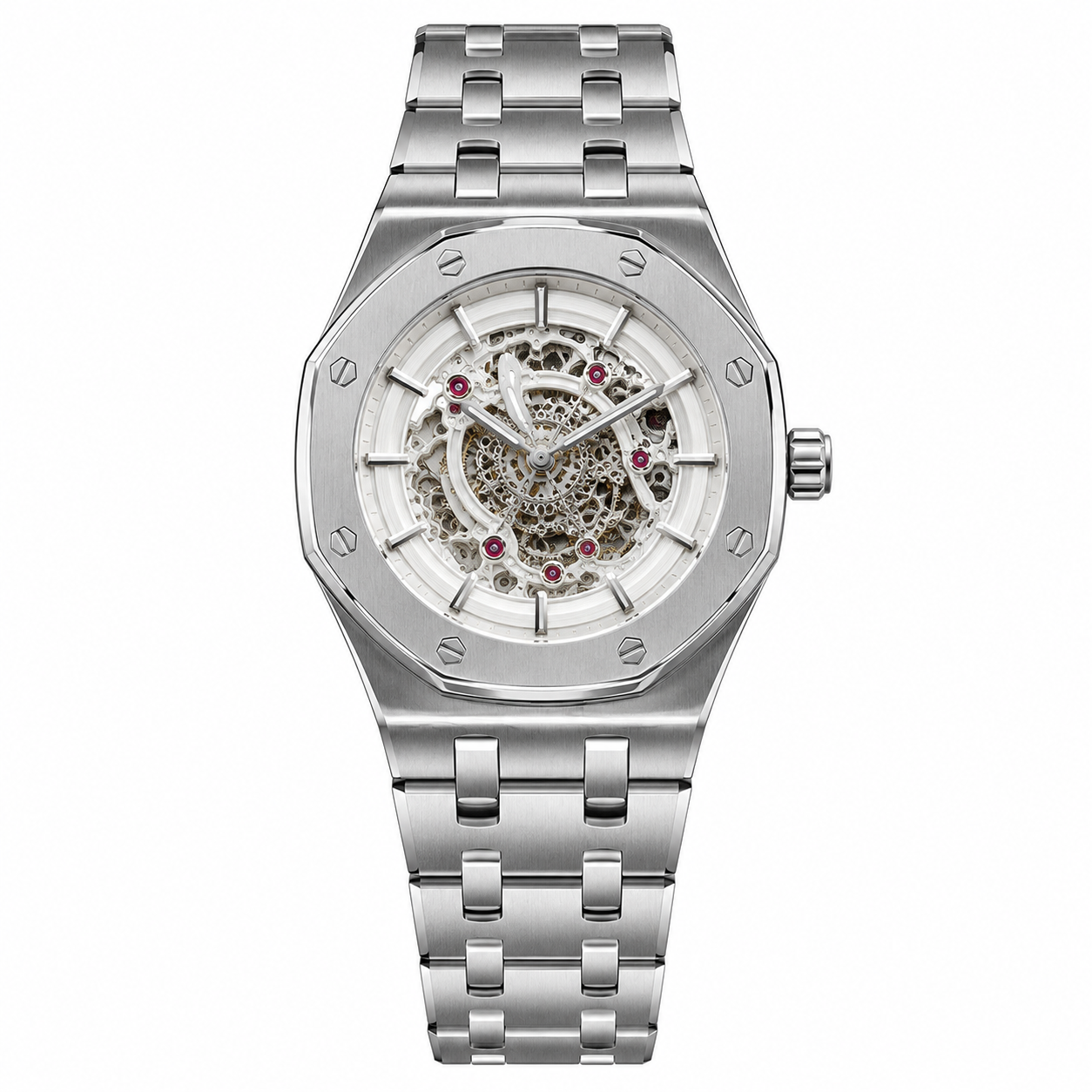 Wearik Skeleton Automatic Watch – Silver Edition