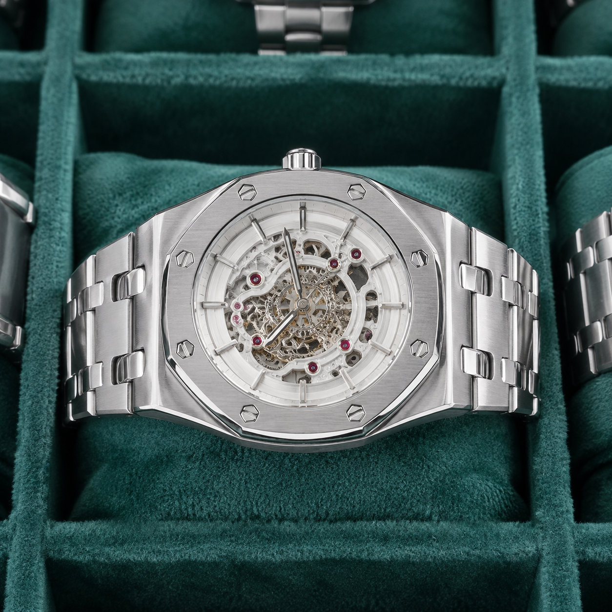 Wearik Skeleton Automatic Watch – Silver Edition