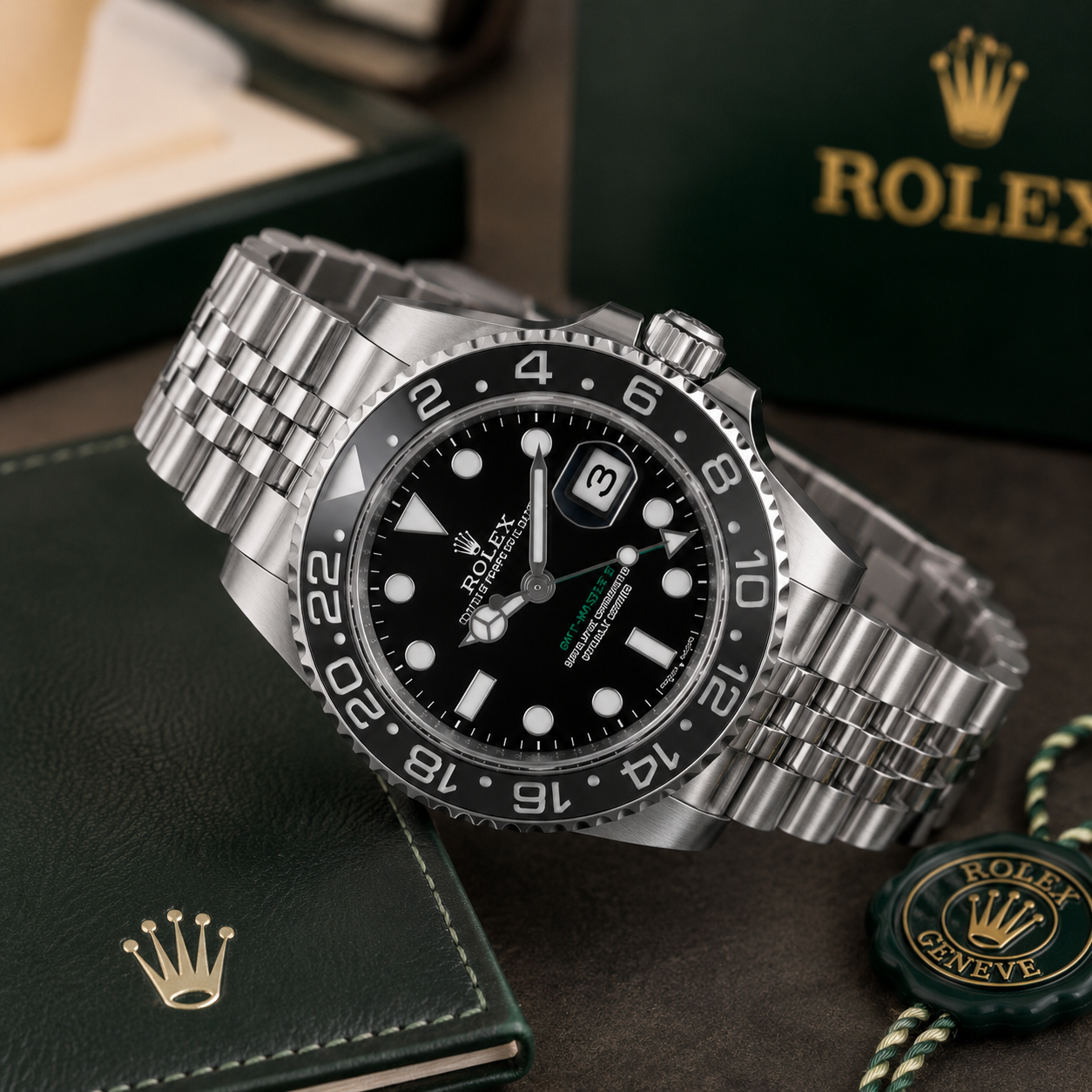 GMT-Master II Style Watch – Stainless Steel Jubilee