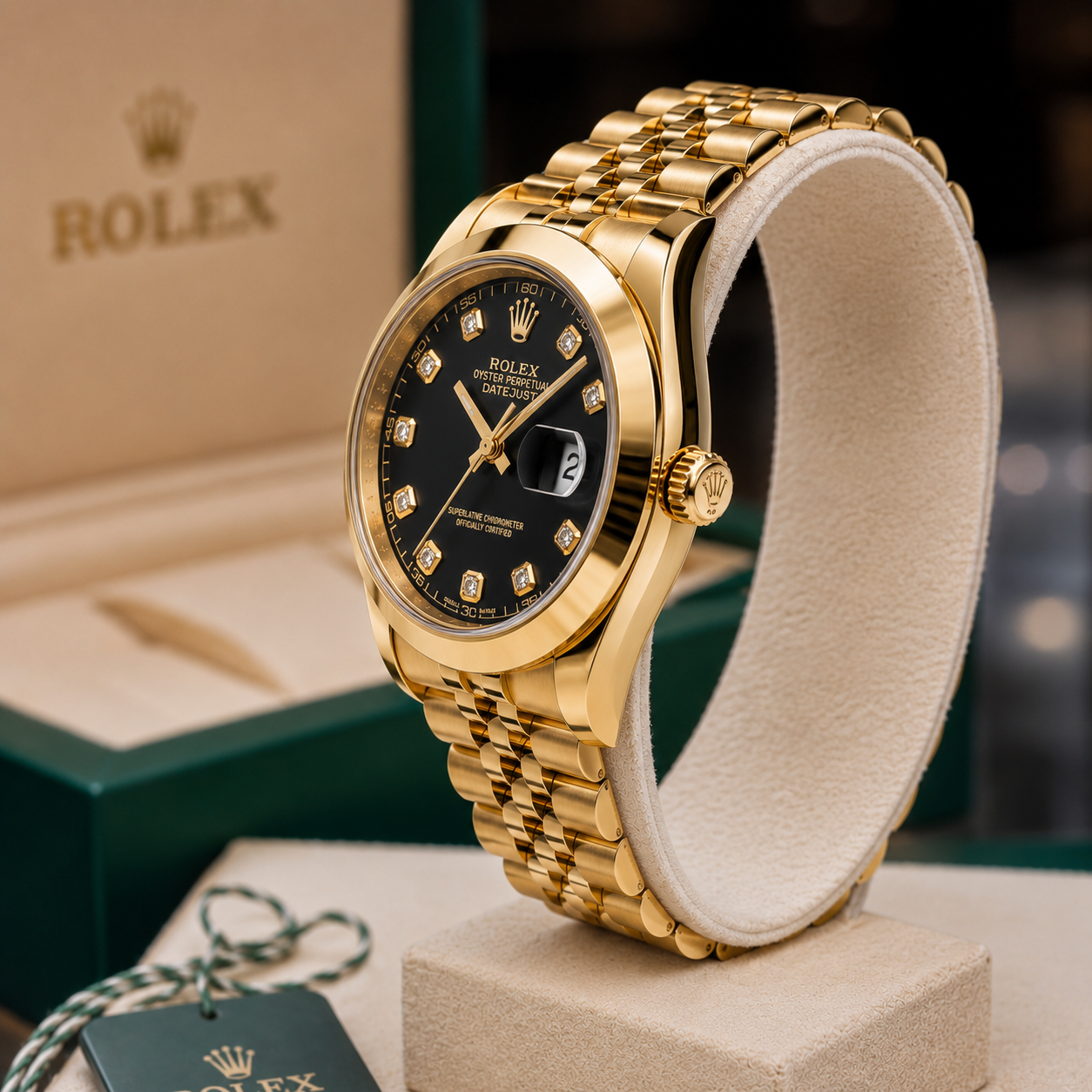 Datejust Style Watch – Gold Champagne Diamond Dial