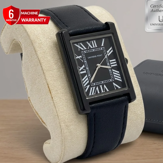Universe Point Square Watch - Black Leather Strap