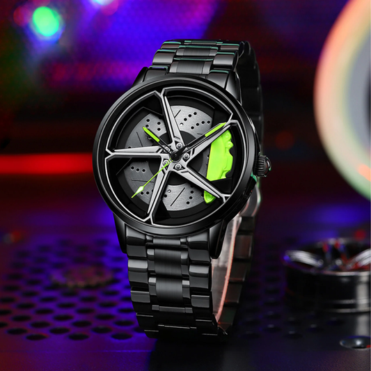 Car Wheel Watch – Green Caliper Edition