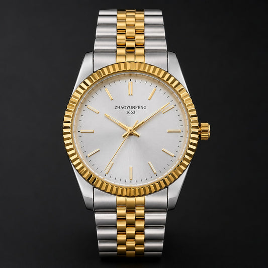 Zhaoyunfeng 1653 Two-Tone Luxury Watch – Gold & Silver