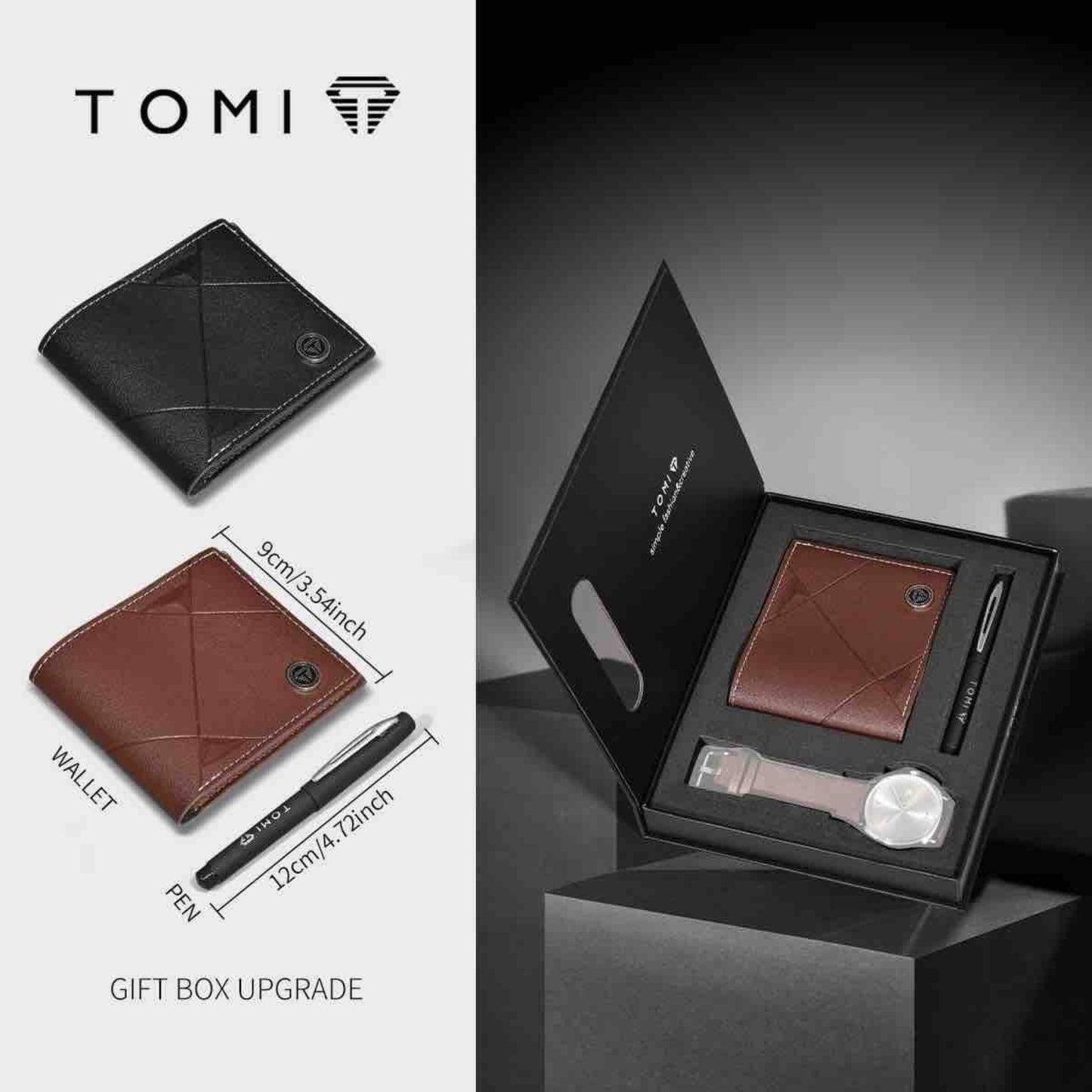 TOMI Gift Box Set - Watch, Wallet and Pen