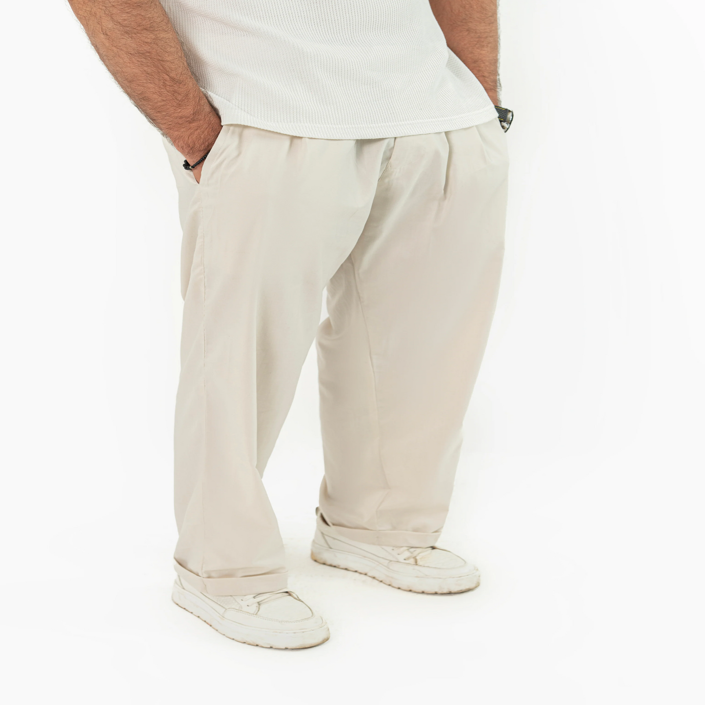 KYROZE Linen Relaxed Fit Trouser