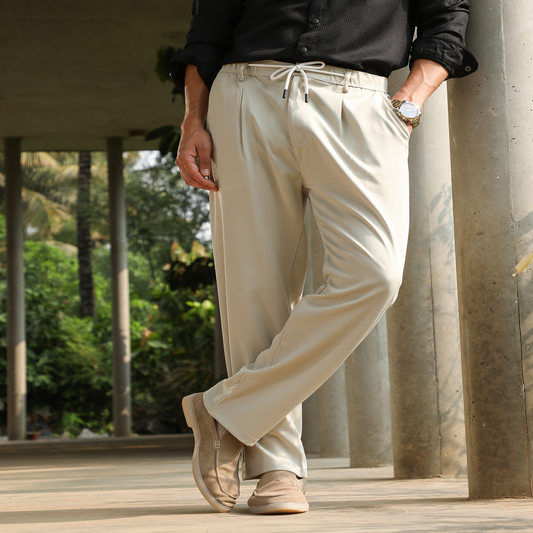 KYROZE Linen Relaxed Fit Trouser